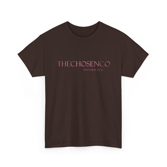 The Chosen Co Christian Tee — Matthew 22:14 Pink Faith Shirt