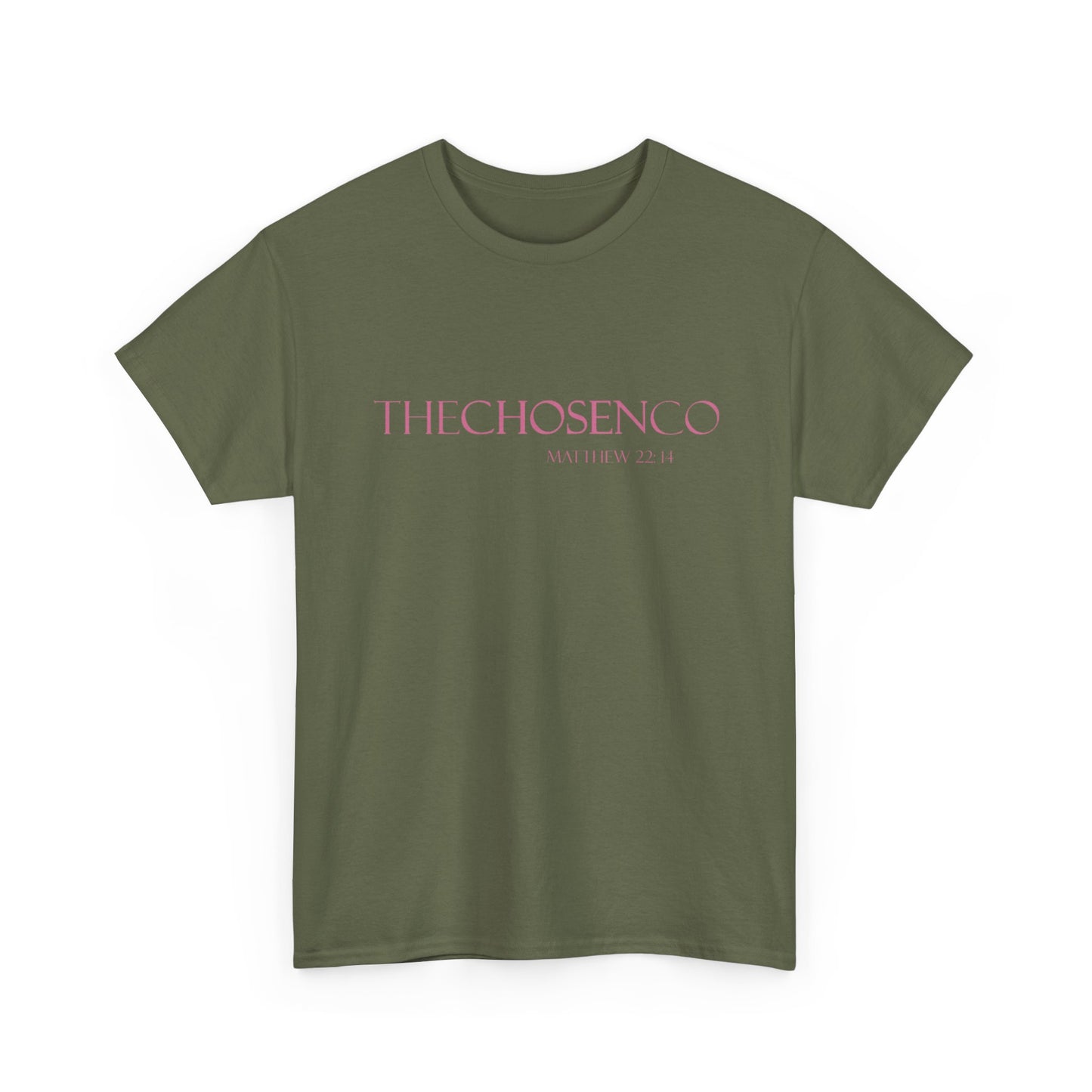The Chosen Co Christian Tee — Matthew 22:14 Pink Faith Shirt