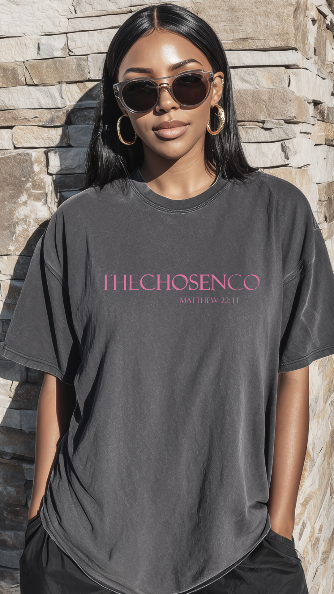 The Chosen Co Christian Tee — Matthew 22:14 Pink Faith Shirt