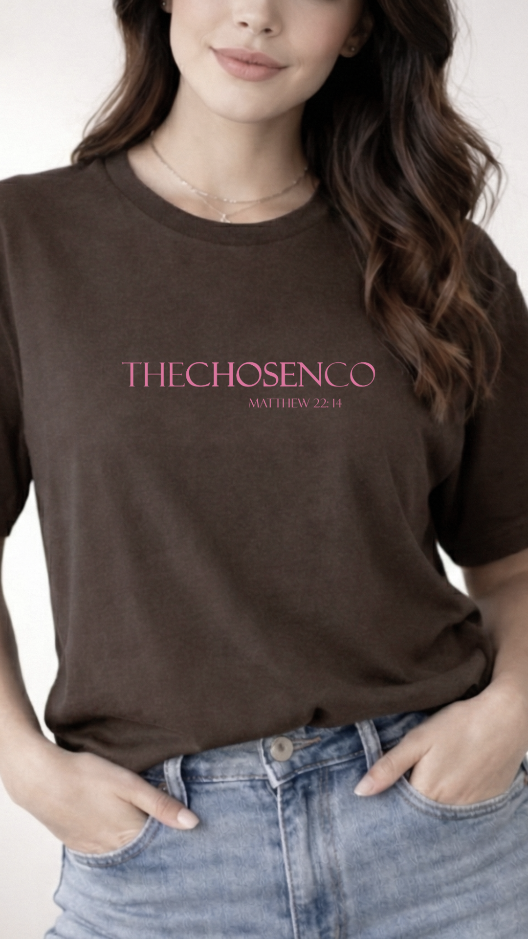 The Chosen Co Christian Tee — Matthew 22:14 Pink Faith Shirt
